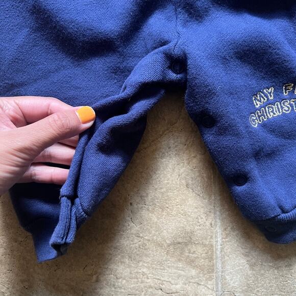 Vtg First Impressions My First Christmas One-Piece S Embroidered Holiday Winter - Picture 5 of 9